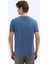 Indigo Düz Bisiklet Yaka T-Shirt 5