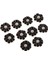 10 Adet Rhinestone Çiçek Düğmesi Kristal Flatback Takı Diy Süsler Siyah + Inci (Yurt Dışından) 4