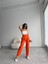 Pantolon Kapalı Cep 3 Düğme Detaylı - Orange 1