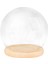 Tabanlı Şeffaf Cam Cloche Dome Dollhouse Dekorasyon Cloche cm Ahşap Taban (Yurt Dışından) 3