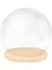 Tabanlı Şeffaf Cam Cloche Dome Dollhouse Dekorasyon Cloche cm Ahşap Taban (Yurt Dışından) 4