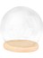 Tabanlı Şeffaf Cam Cloche Dome Dollhouse Dekorasyon Cloche cm Ahşap Taban (Yurt Dışından) 5
