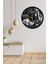 Siyah Ahşap Eiffel Kule Duvar Saati, Yuvarlak, 45x45cm, Salon ve Ofis Dekoru 2