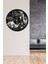 Siyah Ahşap Eiffel Kule Duvar Saati, Yuvarlak, 45x45cm, Salon ve Ofis Dekoru 3