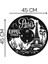 Siyah Ahşap Eiffel Kule Duvar Saati, Yuvarlak, 45x45cm, Salon ve Ofis Dekoru 4