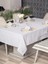 Beyaz 8 Parça Keten Masa Örtüsü - 328954-1453 1