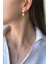 14 Ayar Altın 8 mm Oval Baget Taşlı Doğal İnci Sallantı Küpe Kolye İkili Set 2