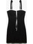 Kontrast Bağcıklı Kalp Yaka Sırt Detaylı Dar Kalıp Bodycon Askılı Mini Elbise 1
