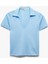 Regular Fit Dokulu Kısa Kollu V Polo Yaka Tişört 3
