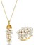 14 Ayar Altın 4 mm Üzüm Salkımı Doğal Inci Kolye Yüzük Ikili Set 1