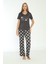 Kadın Kısa Kol Füme Pijama Takım C6T4N7O-048 2