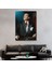 Atatürk Portre Tablosu Mustafa Kemal Atatürk Dikdörtgen Dekoratif Kanvas Tablo-Co-64 2