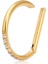 F136 Titanyum D Model Taşlı Septum Piercing - Gold Renk Titanyum Burun Piercing 2