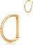F136 Titanyum D Model Taşlı Septum Piercing - Gold Renk Titanyum Burun Piercing 1