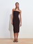 91422 Straplez Elbise-Koyu Kahve 1