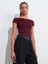 31718 Omuzları Açık Pile Detaylı Top-Bordo 5