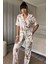 Renkli Yaprak Desenli Penye Pijama Takımı 3