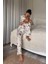 Renkli Yaprak Desenli Penye Pijama Takımı 4