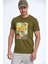 Shein Baskılı Erkek Tişört Haki 1