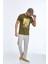 Shein Baskılı Erkek Tişört Haki 3
