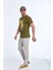 Shein Baskılı Erkek Tişört Haki 4