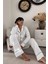 Beyaz Siyah Biyeli Pijama Takımı 1