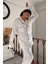 Beyaz Siyah Biyeli Pijama Takımı 4
