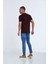 Chip Nakışlı Erkek Tişört Bordo 5