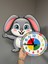 Sevimli Bunny Tavşan Montessori Çocuk Odası Eğitici Ahşap Duvar Saati - Sessiz Mekanizma, Şık 1