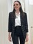 Önü ve Kollarında Düğme Detayları Olan Kare Desenli Astarlı Blazer Ceket 3