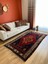 131 x 221 cm Büyük Boy Lacivert Kırmızı Renkli Dekoratif Yıkanabilir El Dokuma Antik Halı 5