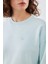 Kadın Pamuklu Yıkamalı Üç Iplik Uzun Kollu Sweatshirt 2
