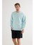 Erkek Pamuklu Yıkamalı Üç Iplik Uzun Kollu Sweatshirt 3
