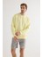 Erkek Pamuklu Yıkamalı Üç Iplik Uzun Kollu Sweatshirt 2