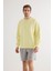 Erkek Pamuklu Yıkamalı Üç Iplik Uzun Kollu Sweatshirt 3