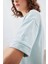 Kadın Pamuklu Yıkamalı Üç Iplik Kısa Kollu T-Shirt 5