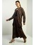 Kadın Yanları Yırtmaçlı Tunik Gömlek Beli Lastikli Palazzo Pantoln Zigzag Desen Oversize 2'li Takım 3