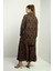 Kadın Yanları Yırtmaçlı Tunik Gömlek Beli Lastikli Palazzo Pantoln Zigzag Desen Oversize 2'li Takım 4