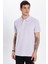 Erkek Slim Fit Dar Kesim %100 Pamuk Lila Polo Yaka Tişört 3