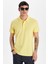 Erkek Slim Fit Dar Kesim %100 Pamuk Sarı Polo Yaka Tişört 3