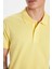 Erkek Slim Fit Dar Kesim %100 Pamuk Sarı Polo Yaka Tişört 4