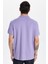 Erkek Slim Fit Dar Kesim %100 Pamuk Eflatun Polo Yaka Tişört 5