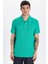 Erkek Slim Fit Dar Kesim %100 Pamuk Yeşil Polo Yaka Tişört 1