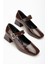 ST-006 Kahverengi Rugan Günlük 4 cm Topuklu Bayan Ayakkabı 5