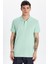 Erkek Slim Fit Dar Kesim %100 Pamuk Yeşil Polo Yaka Tişört 1