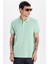 Erkek Slim Fit Dar Kesim %100 Pamuk Yeşil Polo Yaka Tişört 4
