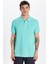 Erkek Slim Fit Dar Kesim %100 Pamuk Yeşil Polo Yaka Tişört 1