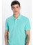Erkek Slim Fit Dar Kesim %100 Pamuk Yeşil Polo Yaka Tişört 2