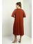 Kadın Şal Desenli Cepli Oversize Elbise 4