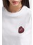 Taşlı Logo Pamuklu Regular Fit T Shirt Bayan T Shirt XW000518 AF10359 U0002 4